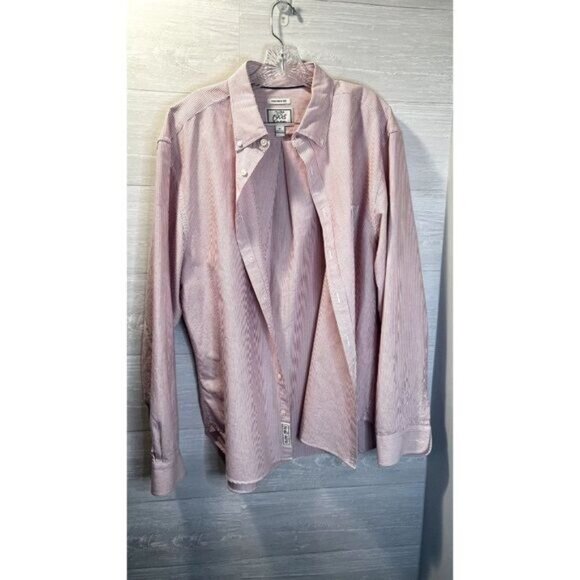 Jos A Bank 1905 Collection Mens Dress Shirt Tailored Fit Linen Look Stripe - Picture 3 of 6